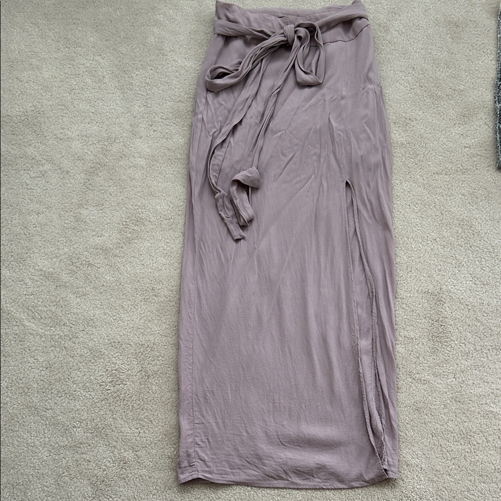 Dynamite Light Mauve Maxi Skirt with Tie Detail